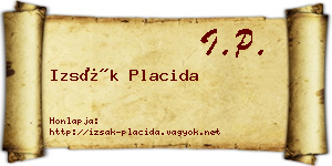 Izsák Placida névjegykártya